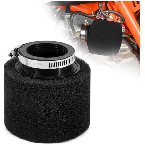 QORVA-Filtre à Air de Moto Double Mousse Sponge de 45mm Bouche Droite pour ATV Dirt Vélo de Saleté Moto Kart Quad Scooter Noir