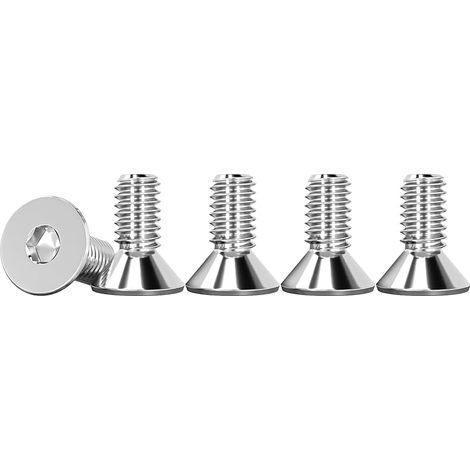 M4 X 10mm Vis à Tête Fraisée Avec Six Pans Creux en Acier Inoxydable A2 V2A Vis Hexagonales Argent Norme DIN 7991 / ISO 10642 Visserie Filetage Complet, Lot De 50 (1/5)