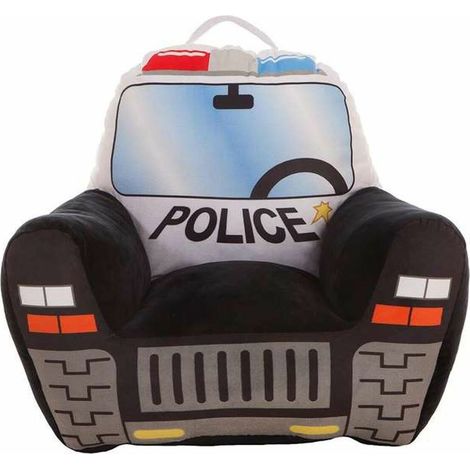 Poltrona per Bambini Macchina Polizia 52 x 48 x 51 cm Nero Acrilico (52 x 48 x 51 cm)