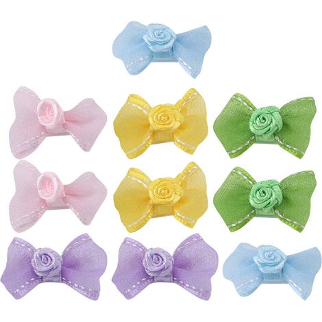 Accessoires Cheveux Pour Animaux De Compagnie - Clips Nud Papillon Pour Chats Et Chiens - Décoration Quotidienne Et Fête - Lot De 10 Pièces (1/5)