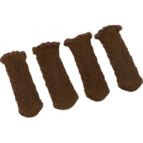 20 coussinets épaissis en tricot pour pieds de table et chaise, protège-sols en jacquard pour parquet, marron élégant (1/5)