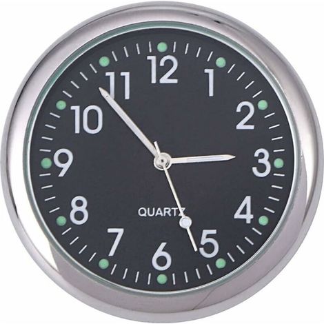 Horloge de voiture, horloge de tableau de bord de voiture collante universelle décoration de montre lumineuse (1/4)