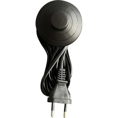 Cordon Électrique Avec Interrupteur à pied et fiche 2 pôles L.3M, Noir (1/3)