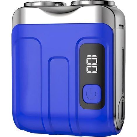 (blau) Haarschneider, tragbarer Mini-Elektrorasierer für Männer, USB-aufladbar, wasserdicht, für das Gesicht (blau)