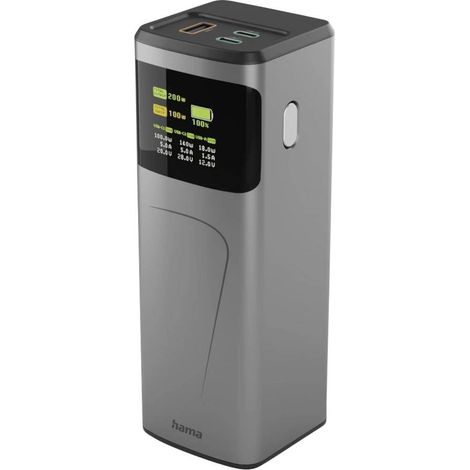 Hama High Power Power bank 24000 mAh Consegna di potenza 3.0 Li-Ion USB-C®, USB-A Grigio Indicazione di stato