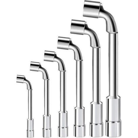 6 pièces clés à pipe débouchées en L 7/8/9/10/11/12 mm pour réparations, canalisations, entretien de vélos et de res (1/5)