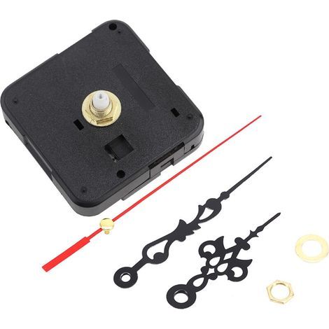 Mécanisme d'horloge à quartz noir – Boîtier 55x55x16mm – Aiguilles 63/93/123mm – Compatible horloges artisanales – Installation facile (1/5)