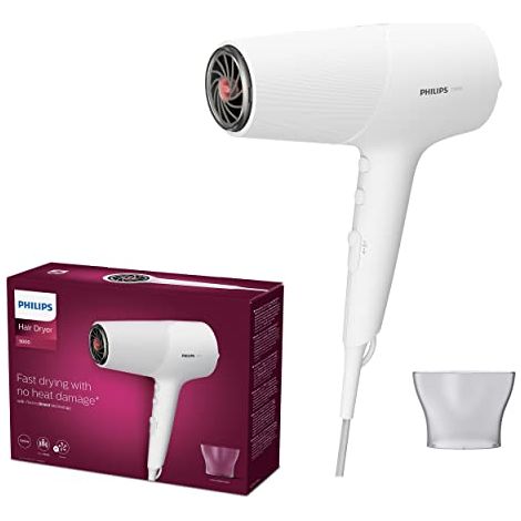 Asciugacapelli Philips serie 5000 con tecnologia termoprotettiva, 3 impostazioni di calore e 2 velocità, 2100 W di potenza di asciugatura, BHD500/00 (1/4)