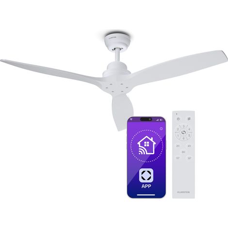 Klarstein Santa Elena Smart - Ventilatore a soffitto, 52"  10260 m³/ora  6 velocità  Telecomando  Smart