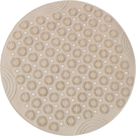 Tapis de bain rond massant, tapis de douche antidérapant avec système d'évacuation de l'eau (1/5)