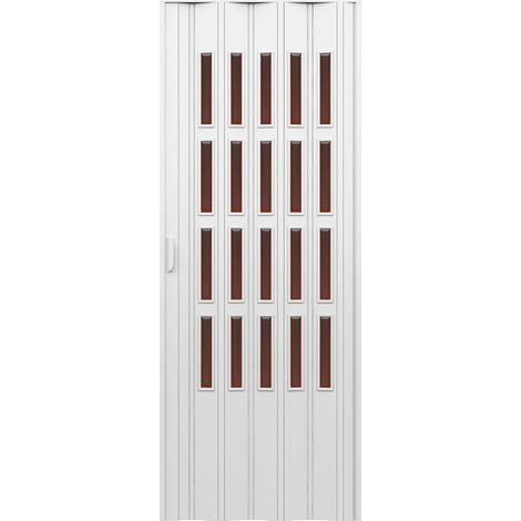 Porta darredo per interno a soffietto con vetro molato bronzo cm 83 x 214 (1/3)