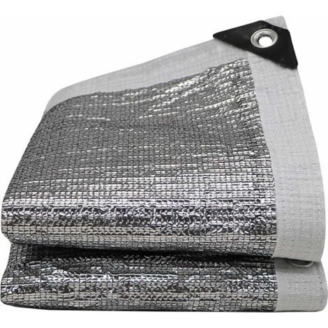 Toile d'ombrage en aluminium réfléchissant à 99 % - Couverture de parasol avec filet à œillets - Filet d'ombrage en tissu 1 x 4 m (1/5)