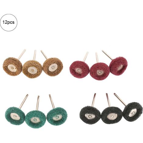 Ortviai Roues abrasives pour polissage 25 mm – Lot de 12 pièces en fibres (brun/vert/rouge/noir) pour meuleuses électriques (1/5)