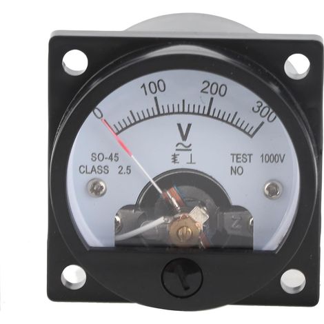Voltmètre rond ABS Jauge à cadran analogique Outil précis pour mesurer SO‑45 AC 0‑300 V (1/5)