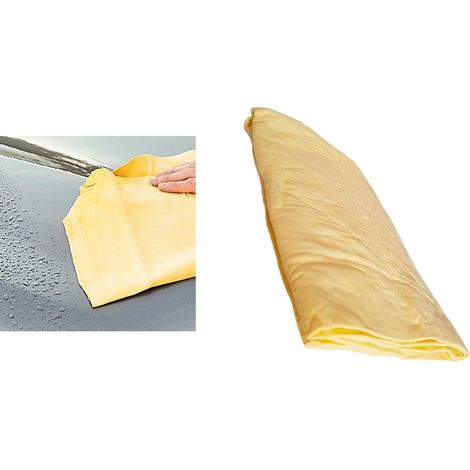 Panno pelle daino vetri pulizia casa auto 43X32cm assorbente resistente (1/5)