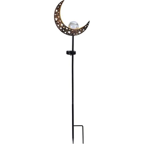 Outdoor Metal Waterproof Cracked Glass Spherical Pile Garden Decoration for Walkway, Lawn - Moon Hollow (1/5)