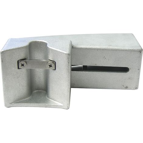 PORTAC Boîtier V de réception en applique en Aluminium avec gâche pour serrure de portail coulissant en applique  Finition: Noir Ral 9005 (1/3)