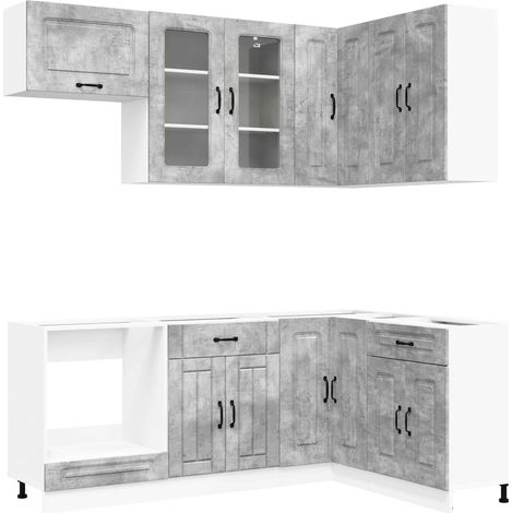 Kitchen Unit KALMAR 8 pcs Concrete Grey Engineered Wood vidaXL (1/5)