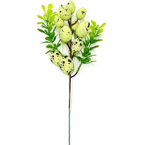 Boutures d'œufs de Pâques, fleurs artificielles, branches colorées, peinture, œufs d'oiseaux en mousse (1/5)