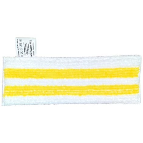 Accessoires pour nettoyeur vapeur Meixin Karcher : Balai métallique, grattoir pour Karcher SC1-5-4, chiffon en flanelle bouclée à doubles rayures jaunes (1 pièce)