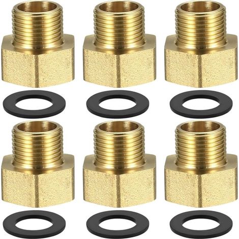 4 Pcs Mamelon Laiton Réduit, Raccord Male 3/4’’ x 1", Réduction Double Mâle 26/34-20/27, Raccords en Hexagone, de pour Tuyau Eau Modèle A - (1/5)