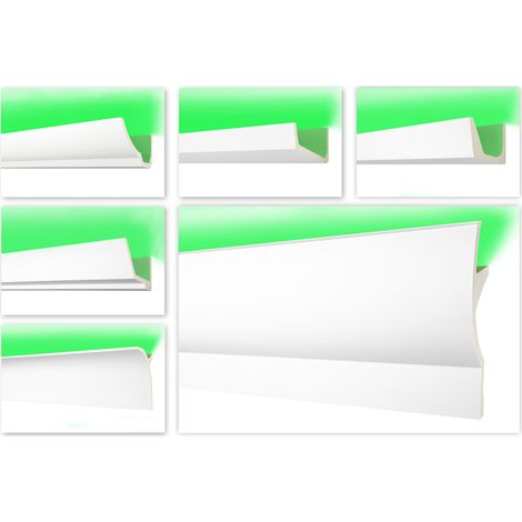 Modanatura LED da 2 metri, tutti modelli - Modanatura liscia in PU, resistente agli urti, Perfect AB: AB299 - 80x80mm (1/3)