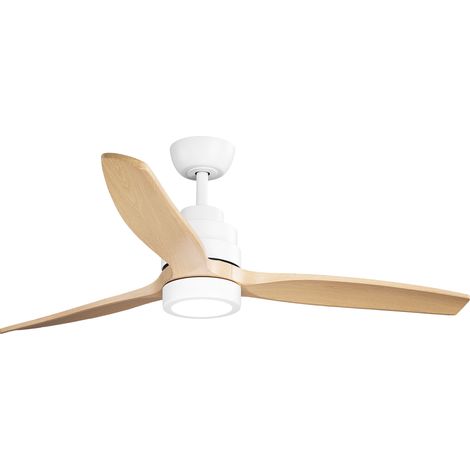 Parrot Uncle Deckenventilator mit Fernbedienung Ø132 cm, 3 Flügel in heller Holzoptik, leiser DC-Motor, 24 W LED, dimmbar, 6 Geschwindigkeiten, Sommer-/Winterfunktion
