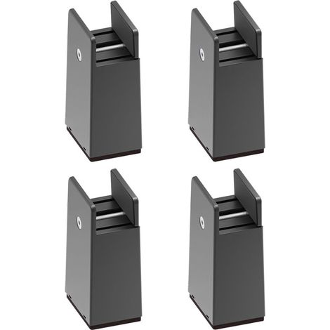 Lot de 4 rehausseurs de meubles réglables, hauteur 10 cm, largeur 10-37 mm, pour canapé, chaise et table (1/5)
