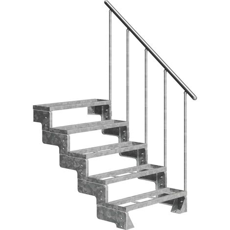 Dolle Außentreppe Gardentop 90-110cm Geschosshöhe mit Einlegerahmen 80cm breit mit Geländer (1/3)