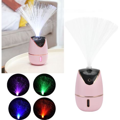 Humidificateur grande capacité 540 ml, humidificateur à dégradé de couleurs étoilé, humidificateur de voiture, rechargeable par USB, rose. (1/5)