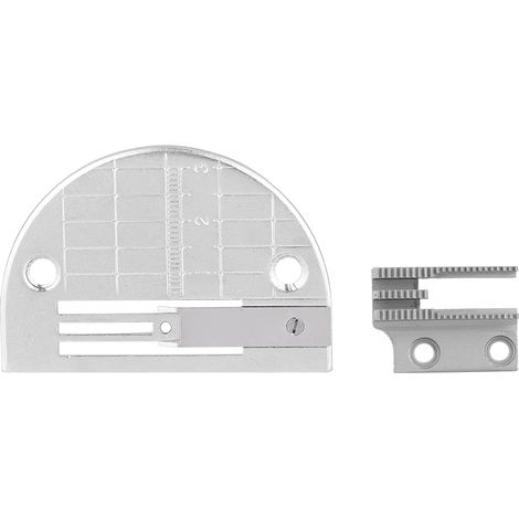 Kit de 2 accessoires pour machine à coudre industrielle : plaque à aiguille, pied presseur avec dents (1/5)