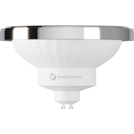 Lampadina LED AR111 Dicroica 15W GU10 15 Gradi 4000K 1120 Lumen Luce Naturale Finitura Cromo - Beneito & Faure Illuminazione Professionale