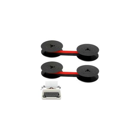 2 Pièces GR1 Ruban pour Machine à Écrire, Ruban de Machine à Écrire Double Paquet, Ruban Machine a Ecrire en Nylon, Compatible avec les Modèles Classiques Typewriters de 10 Mètres Chacun, Noir & Rouge (1/5)