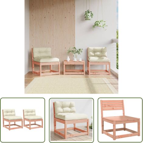 The Living Store Canapés de jardin avec coussins 2pcs bois massif douglas - Canape De Jardin - Mobilier De Jardin - Ameublement Extérieur - Canapé D'extérieur - Salon De Jardin (1/5)