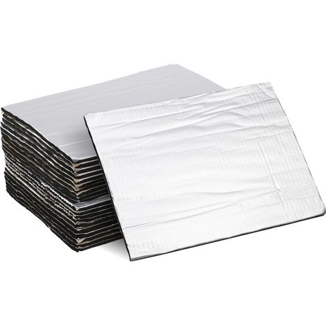 Lot de 20 coussinets d'insonorisation pour voiture, camionnette, film isolant de voiture, matériau d'isolation thermique, tapis d'insonorisation pour voiture, fibre de verre, argenté (1/5)