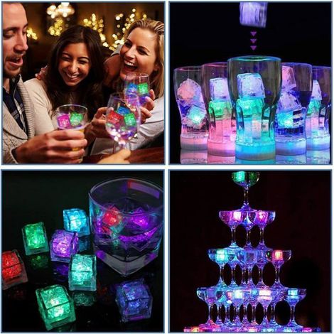 Glaçon Led - 12 Pièces - Pour Boissons Froides - Usage Soirée Mariage Bar Club - Sans Batterie Remplaçable (1/5)