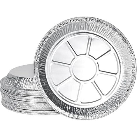 Barquettes en aluminium, lot de 30, assiettes jetables, plateaux en aluminium pour cuisson gâteau et cuisine (23 cm)
