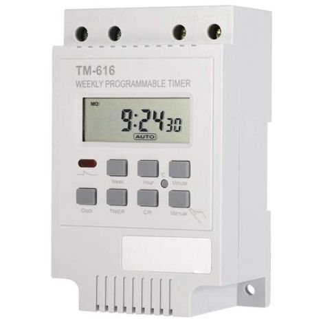 12V Programmateur Hebdomadaire Digital Interrupteur Minuterie Économiseur D'énergie Commutateur Électrique (White) (1/5)