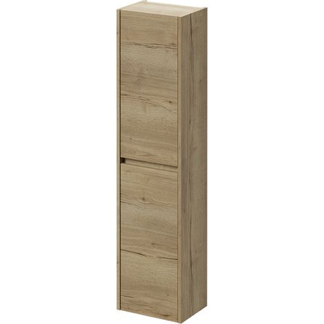 Montego Autumn Oak 350mm x 1400mm Wall Mounted Tall Storage Unit with 2 Doors (1/5)