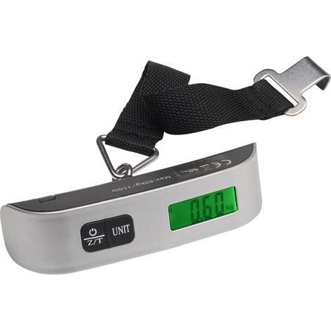 MAURER balanza pesa maletas digital maximo 50 kg. , Balanza Pesa Maletas Digital Maximo 50 Kg.- Gran pantalla LCD retroiluminada para facilitar la lectura- Puede pesar
