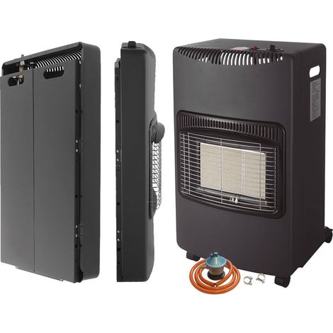 Estufa de gas butano o propano por Infrarrojos plegable 4200W, estufa cerámica de gas barata y pequeña.  Estufa 4.2 kw + regulador y manguera  Estufa 4.2 kw + regulador y manguera (1/5)