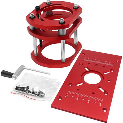 Placa de inserción para fresadora de aleación de aluminio con mesa elevadora motorizada – Para tallado de madera, fresas de 64-66 mm (1/5)