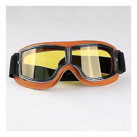 Lunettes en cuir, lunettes de moto vintage, lunettes de casque jet rétro (1/5)