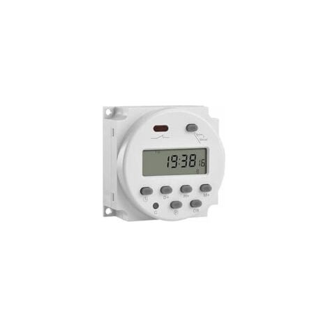 Relais de minuterie hebdomadaire numérique LCD mini 12 V avec interrupteur d'alimentation et couvercle étanche (blanc) (1/5)