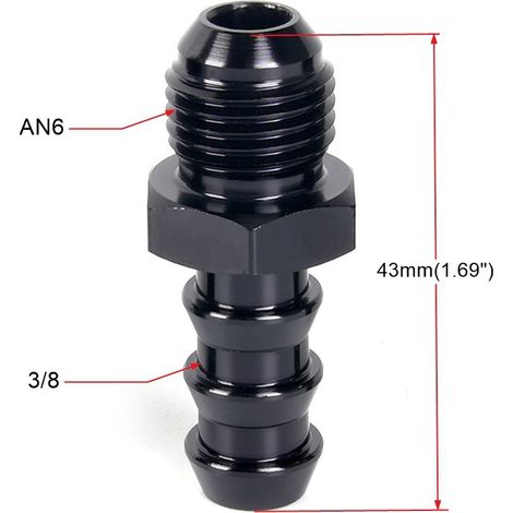 Adaptateur de tuyau d'huile en alliage d'aluminium pour modification automobile, connecteur pagode inversé - AN6-3/8-10 (1/4)