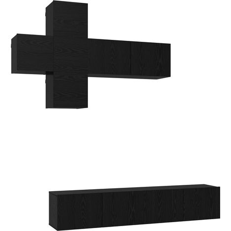 Maison Exclusive - TV-Schrankset Wandmontiert 3 pcs Holzwerkstoff