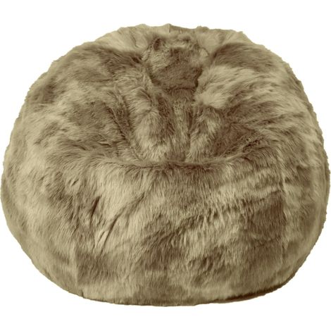 Maxy Pouf 80x80x70 cm in Pelliccia Sintetica Nuvola Beige (1/2)