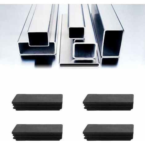 Bouchon Tube Rectangulaire - 80x40 mm - Pour Pieds de Meuble Trampoline et Structures Métalliques - 12 Pièces (1/4)