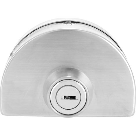 Serrure de porte en verre 10-12 mm en acier inoxydable avec clés, ouverture/fermeture, pour usage domestique, hôtelier et salle de bain.