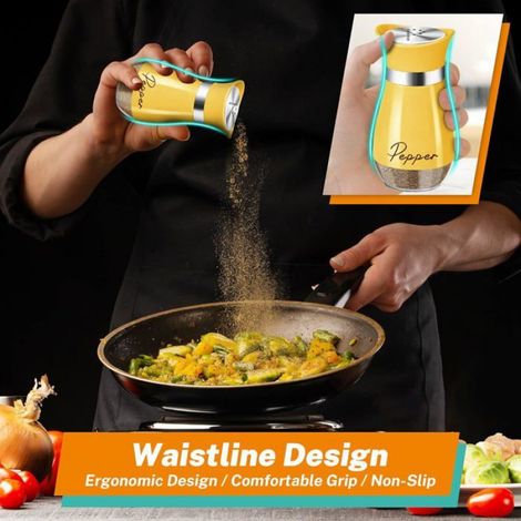Salière Poivriere - Ensemble En Acier Inoxydable Et Verre - Pour Cuisine Salle À Manger Table De Ferme - 113 ml - Lot De 2 (1/5)